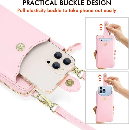 Miniatura 7 de Peacocktion - Bolso pequeño para teléfono celular, para mujeres, minibolso de hombro ligero para cruzarse por el cuello, con ranuras para tarjetas
