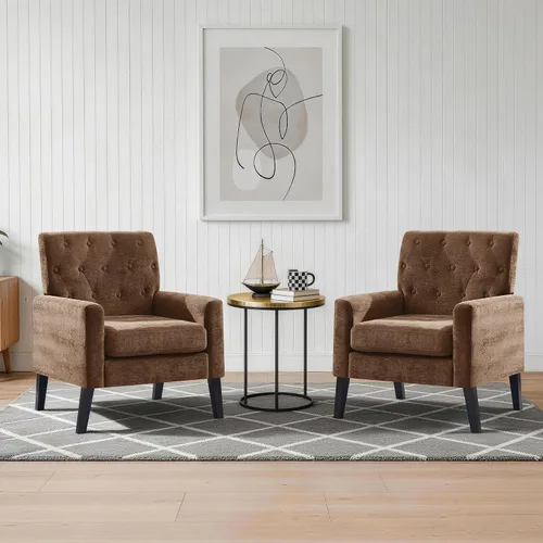 Miniatura 27 de Sillas decorativas modernas de mediados de siglo, silla de oficina de felpilla beige para recepción, silla de club tapizada para sala de estar