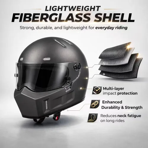 Miniatura 2 de CRG - Casco de motocross de cara completa para motocicleta de calle, de fibra de vidrio, certificado por DOT, casco de tamaño extra grande Gris