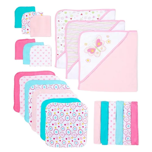 Miniatura 15 de Spasilk Baby - Juego de toallas con capucha y paños de baño para niñas y niños recién nacidos (23 unidades)