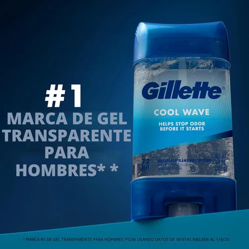 Miniatura 4 de Gillette Antitranspirante y desodorante para hombres, resistencia clínica 72 horas, protección contra el sudor y el olor, frescura de larga