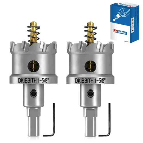 Miniatura 30 de TCT Juego de sierra perforadora, 2 paquetes de cortadores de agujeros con punta de carburo de tungsteno de 1-3/4" (45mm) resistentes para acero