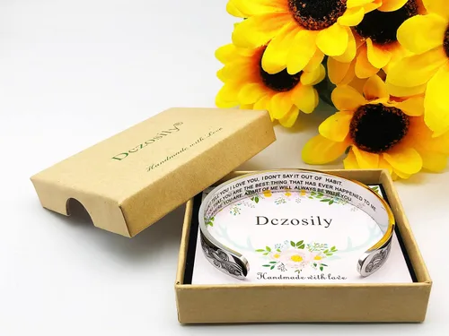 Miniatura 194 de Pulseras inspiradoras para mujer, joyería de acero inoxidable, con refranes, pulsera motivacional con mensaje oculto, pulseras grabadas para mejor