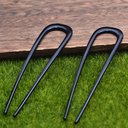Miniatura 5 de 2 horquillas francesas en forma de U – horquillas de metal negro para mujeres, elegantes accesorios de peinado de moño y recogido para cabello