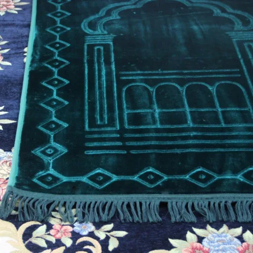 Miniatura 4 de Alfombra de oración musulmana de franela gruesa en relieve, alfombra de oración turca, alfombra de oración islámica, cuentas de rosario para hombres
