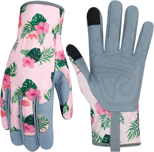 Miniatura 26 de Guantes de Jardinería de Cuero MERTURN para Mujeres, Guantes de Jardín a Prueba de Espinas, Guantes de Trabajo Compatibles con Pantalla Táctil, Azul