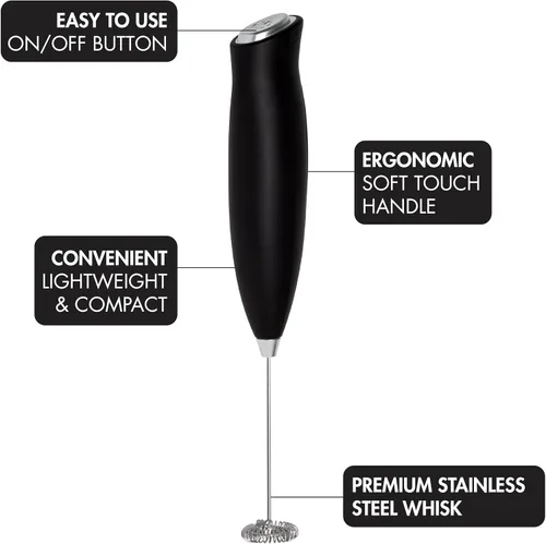 Miniatura 2 de Primula Espumador de leche eléctrico de mano, potente batidor motorizado, mini mezclador de bebidas portátil con batería para latte, capuchino