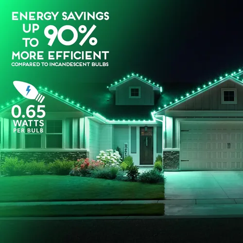 Miniatura 2 de Iluminación para fiestas. Repuesto de foco para luces de navidad de LED facetado C9 para tomas E17, nivel comercial con ahorro de energía. Focos
