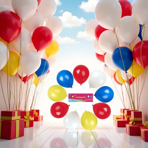 Miniatura 5 de KADBANER Globos blancos, amarillos, rojos y azules, paquete de 100, globos de látex de 12 pulgadas