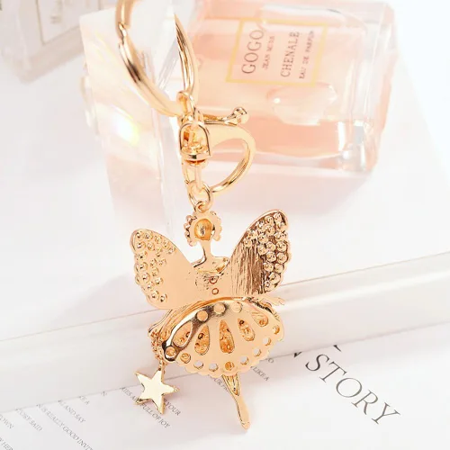 Miniatura 4 de Colgante de cristal del bolso del llavero del ángel del baile de las mujeres de la manera