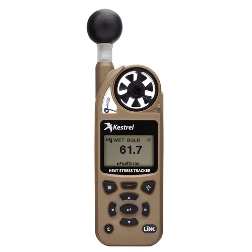 Miniatura 11 de Kestrel 5400 Heat Stress Tracker Pro con eslabón, brújula y soporte de paleta, naranja