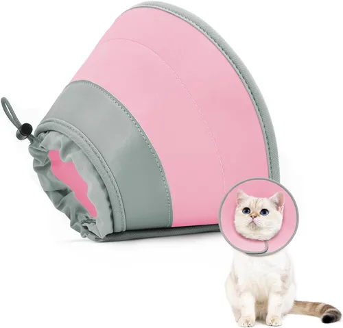 Miniatura 9 de Collar de cono de gato suave para dejar de lamer, ajustable, plegable, ligero, conos para gatitos después de la cirugía, recuperación para gatos