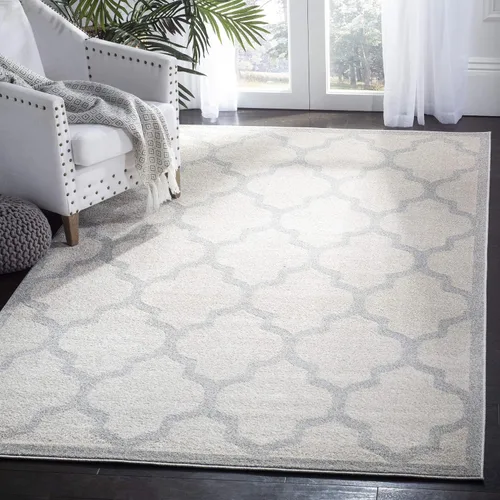 Miniatura 40 de SAFAVIEH Amherst Collection AMT420E - Alfombra para pasillo, 2 pies 3 pulgadas x 7 pies, beige y gris claro, diseño de enrejado marroquí,