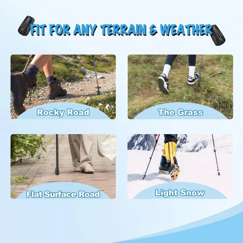 Miniatura 3 de Accesorios para bastones de trekking de repuesto duraderos de diamante negro, puntas de goma para bastones de senderismo para todos los bastones