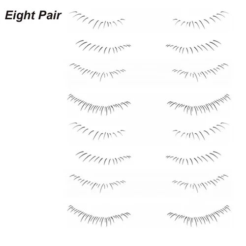 Miniatura 3 de Pestañas postizas inferiores, calcomanías de tatuaje, desechables, aspecto natural, extensión de pestañas, impermeables, pestañas postizas (16 pares)