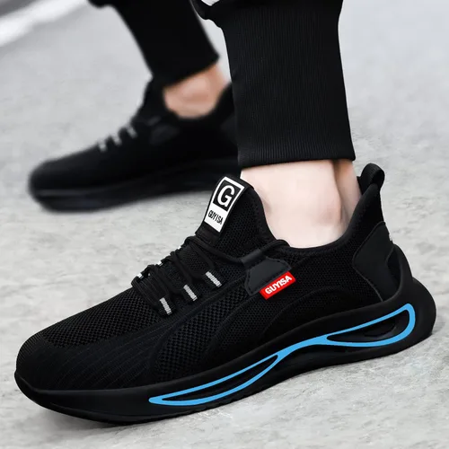 Miniatura 6 de GLANOUDUN Steel Toe Shoes for Men Women,Lightweight Comfortable Safety Shoes for Men Steel Toe Wide,Indestructible Working Shoes for Men Black