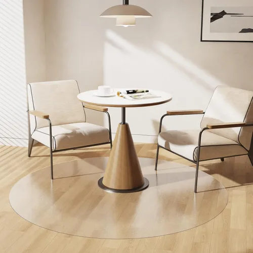 Tapete de plástico transparente para debajo de la mesa de comedor, 4 pies, redondo, antideslizante, impermeable, alfombra de vinilo para el hogar,