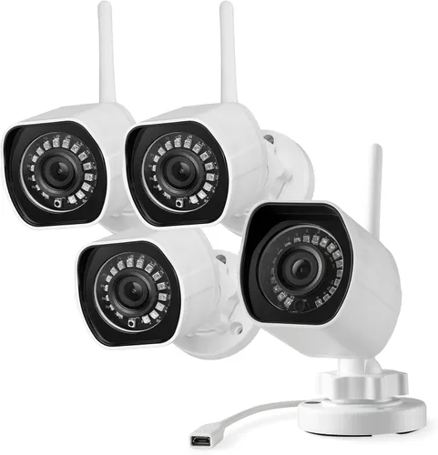 Zmodo Cámaras de Seguridad para Exteriores Wifi - Cámaras de Vigilancia 1080p Full HD para Seguridad del Hogar con Visión Nocturna, Resistente al