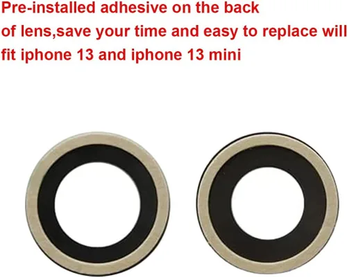 Miniatura 3 de 2 Unidades OEM trasera lente de la cámara trasera reemplazo de cristal para iPhone 13 y iPhone 13 Mini con adhesivo preinstalado y kit de iPhone 13