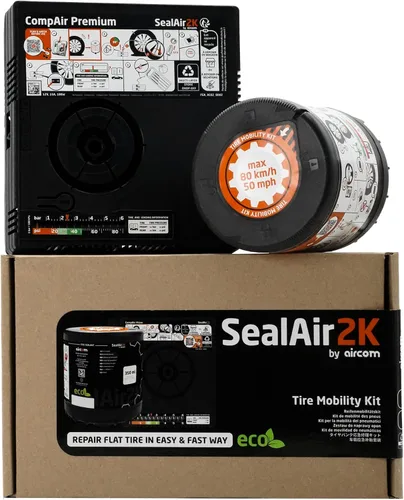 Miniatura 2 de Kit de movilidad para neumáticos de automóvil Sealair2k de Aircom, reparación de pinchazos de neumáticos de emergencia, 5903707591084, reemplazo