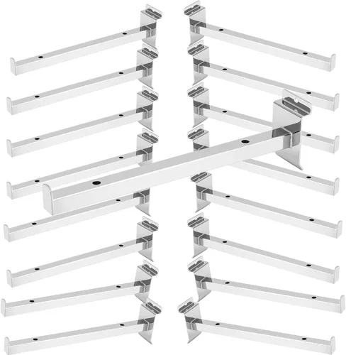 KEILEOHO 16 ganchos Slatwall Deluxe de 10 pulgadas, soportes de estante resistentes para Slatwall, ganchos de panel para garaje, tienda, exhibición