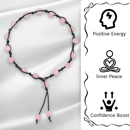 Miniatura 222 de Amazing Gemstone Crystal Anklet Ankle Bracelets for Women - Waterproof Beaded Healing Crystal Anklets, Plus Size Chakra Gemstone Bead Anklet