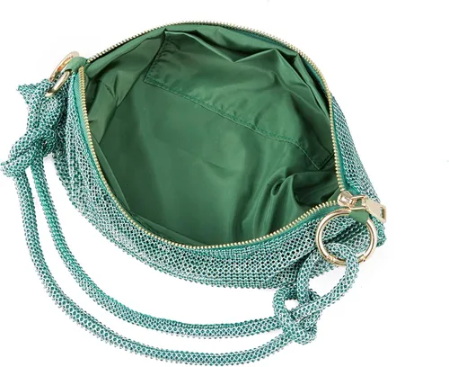 Miniatura 5 de Chanrekenti Bolso de noche con diamantes de imitación, bolso brillante con diamantes de imitación, bolso Hobo