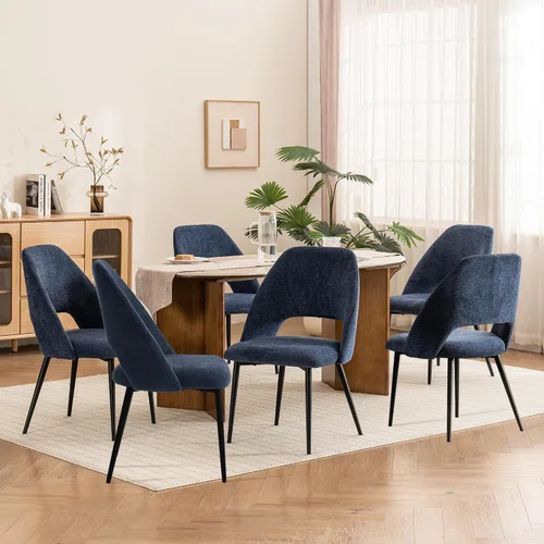 Miniatura 18 de Rowill Juego de 2 sillas de comedor tapizadas de mediados de siglo, modernas sillas de comedor, sillas de cocina, sillas decorativas con patas