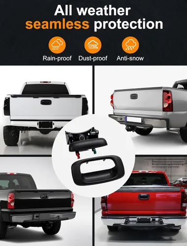 Miniatura 3 de Avsty Manija de pestillo de puerta trasera para Chevy Silverado GMC Sierra 1500 2500 3500 1999 2000 2001 2002 2003 2004 2005 2006 2007 Moldura