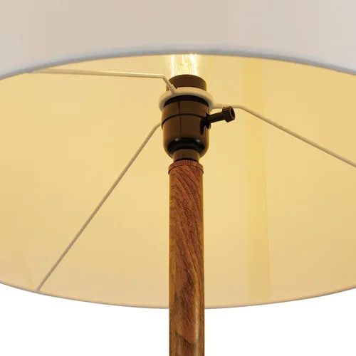 Miniatura 6 de Globe Electric Novogratz x Globe Harrington - Lámpara de pie de 65 pulgadas, base de madera sintética de 2 tonos, pantalla de tela blanca