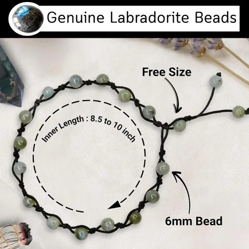 Miniatura 33 de Amazing Gemstone Crystal Anklet Ankle Bracelets for Women - Waterproof Beaded Healing Crystal Anklets, Plus Size Chakra Gemstone Bead Anklet