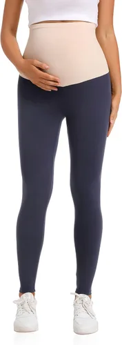 Miniatura 4 de V VOCNI Leggings de maternidad sobre el vientre, esenciales para mujer, elásticos, suaves, de punto, con soporte para el vientre, leggings