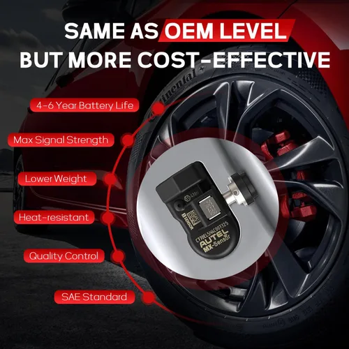 Miniatura 6 de Autel Sensores TPMS, MX-Sensor 2 en 1 (315 MHz+433 MHz), sensor de presión de neumáticos universal a presión de neumáticos a presión de nivel OE