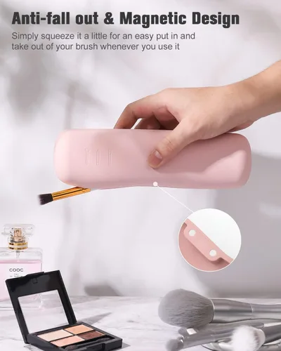 Miniatura 16 de FERYES Soporte para brochas de maquillaje de viaje, Negro, L, Simplicidad