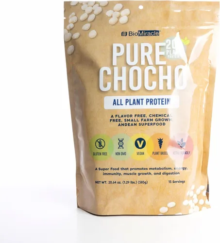 BioMiracle Hydrolyzed Pure Chocho All Plant Proteína sin gluten, sin OMG, vegano, a base de plantas, apto para dieta cetogénica (15 porciones), 0.71