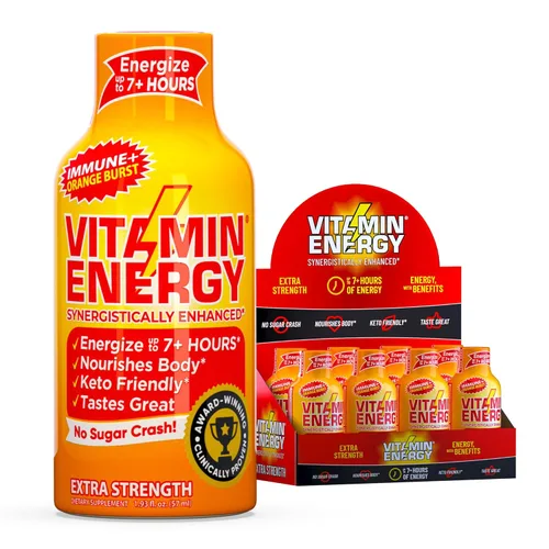 Miniatura 78 de Vitamin Energy Immune+ Extra Strength Energy Shot Army Orange 10 unidades, 260 mg de cafeína natural, vitaminas B, citicolina, té verde, apoyo