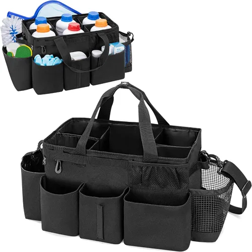 LoDrid Bolsa de almacenamiento de productos químicos para bañera de hidromasaje, organizador de productos químicos para piscina con asa y correa