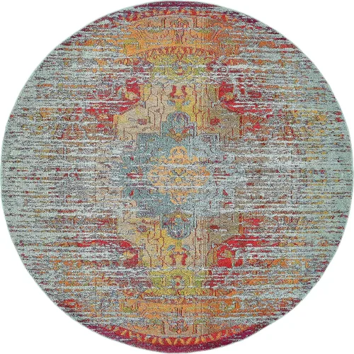 Miniatura 14 de Unique Loom Vita Collection - Alfombra de área, 2' x 6' 7, azul claro