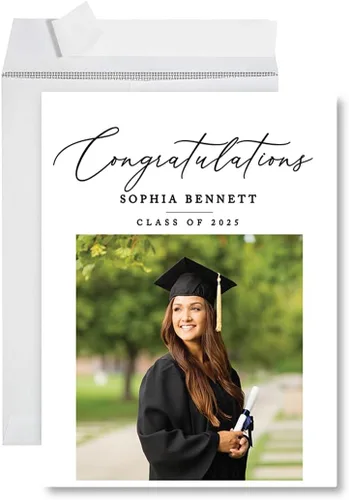 Miniatura 24 de Andaz Press Tarjeta fotográfica de graduación jumbo personalizada de 8.5 x 11 pulgadas con sobre, tarjeta de felicitación personalizada de clase