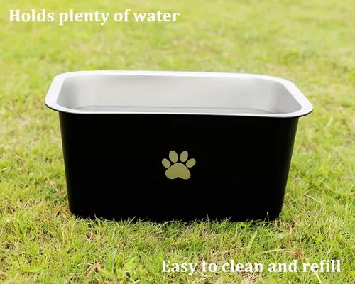 Miniatura 2 de Cuencos de agua antideslizantes de acero inoxidable para perros grandes, de 2.5 galones, 40 tazas, cuencos de metal para perros de raza extragrande