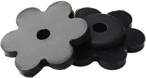 Miniatura 2 de Tapones de bandera de jardín, banderas de jardín de goma para soporte de bandera de jardín, pequeños topes de patio en forma de flor negra para uso