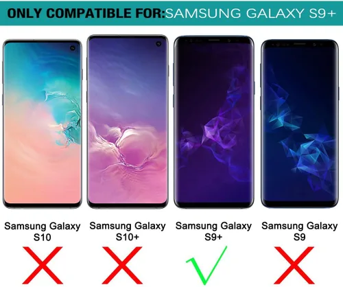 Miniatura 8 de SURITCH Funda para Samsung Galaxy S9 Plus, [protector de pantalla integrado] negro mate duro protección de cuerpo completo, a prueba de golpes