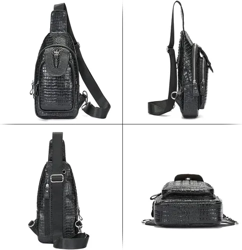 Miniatura 155 de LUKZIJAES Bolso bandolera de cuero genuino para hombre