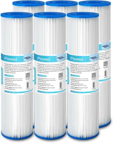 Miniatura 19 de Membrane Solutions Filtro de agua de sedimentos de poliéster plisado de 50 micrones, cartucho de repuesto de 10 x 2.5 pulgadas, prefiltro universal