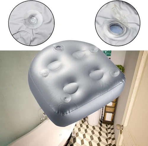 Miniatura 5 de Almohadilla de asiento elevador para spa y bañera de hidromasaje con ventosa, soporte de espalda para baño, cojín de masaje inflable suave, cómodo