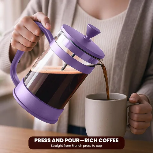 Miniatura 3 de Utopia Kitchen Cafetera de prensa francesa de 12 onzas, 0.35 litros, tetera, prensas de café de viaje, resistente al calor, olla de borosilicato