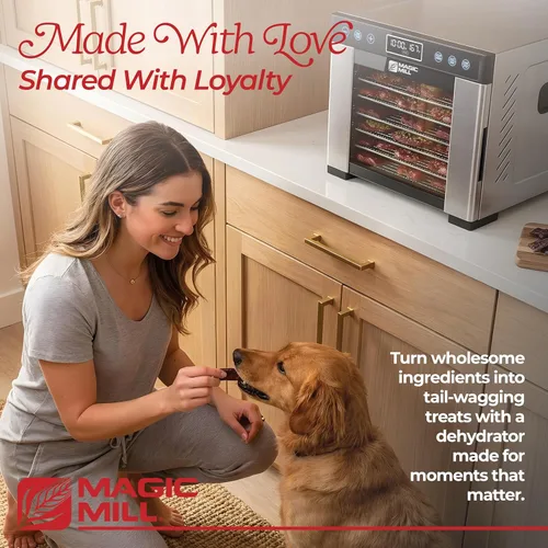 Miniatura 9 de Magic Mill Pro - Máquina deshidratadora de alimentos 7 bandejas XL de acero inoxidable Secador para charqui, bocadillos para perros, hierbas