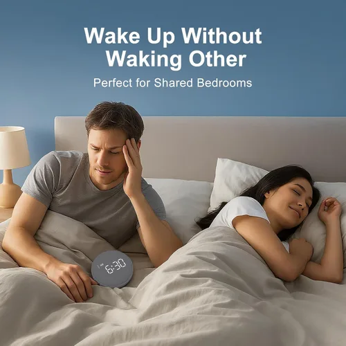 Miniatura 4 de REACHER Reloj despertador súper fuerte para personas de sueño pesado, adultos y adolescentes, reloj despertador vibratorio con vibrador de cama bajo