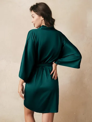 Miniatura 4 de AW BRIDAL - Bata estilo kimono de satén para mujer