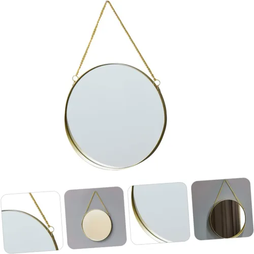 Miniatura 9 de FOMIYES Espejo de vanidad Espejo de pared de adorno Decoración de espejo redondo Decoración Espejo cosmético Espejo nórdico Espejo de pared de metal